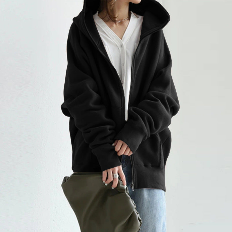 Levoire | Veste Décontractée Avec Capuche Et Fermeture Éclair Noir