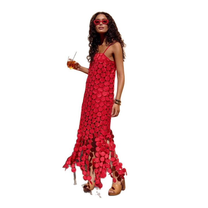 Robe maxi pour femmes avec un élément circulaire unique et une coupe fluide Levoire