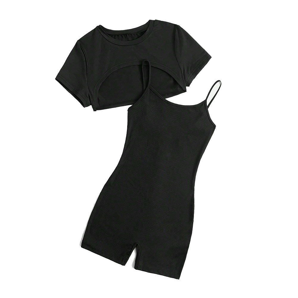 Ensemble de combinaison pour femme à top court et shorts Levoire