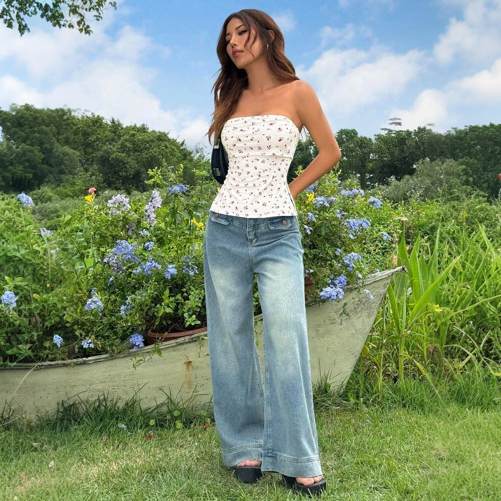 Buste durable pour femmes avec motif floral et ourlet élastique Levoire