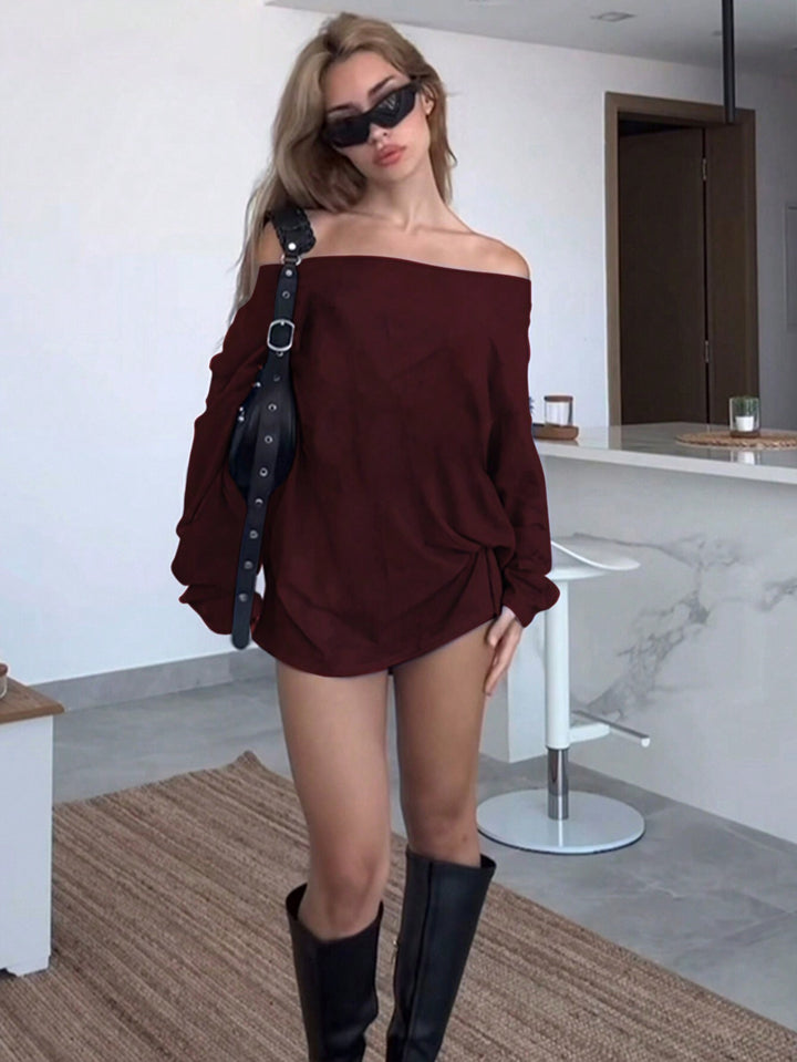 Blouse femme décolletée avec coupe ample et détail noeud Levoire