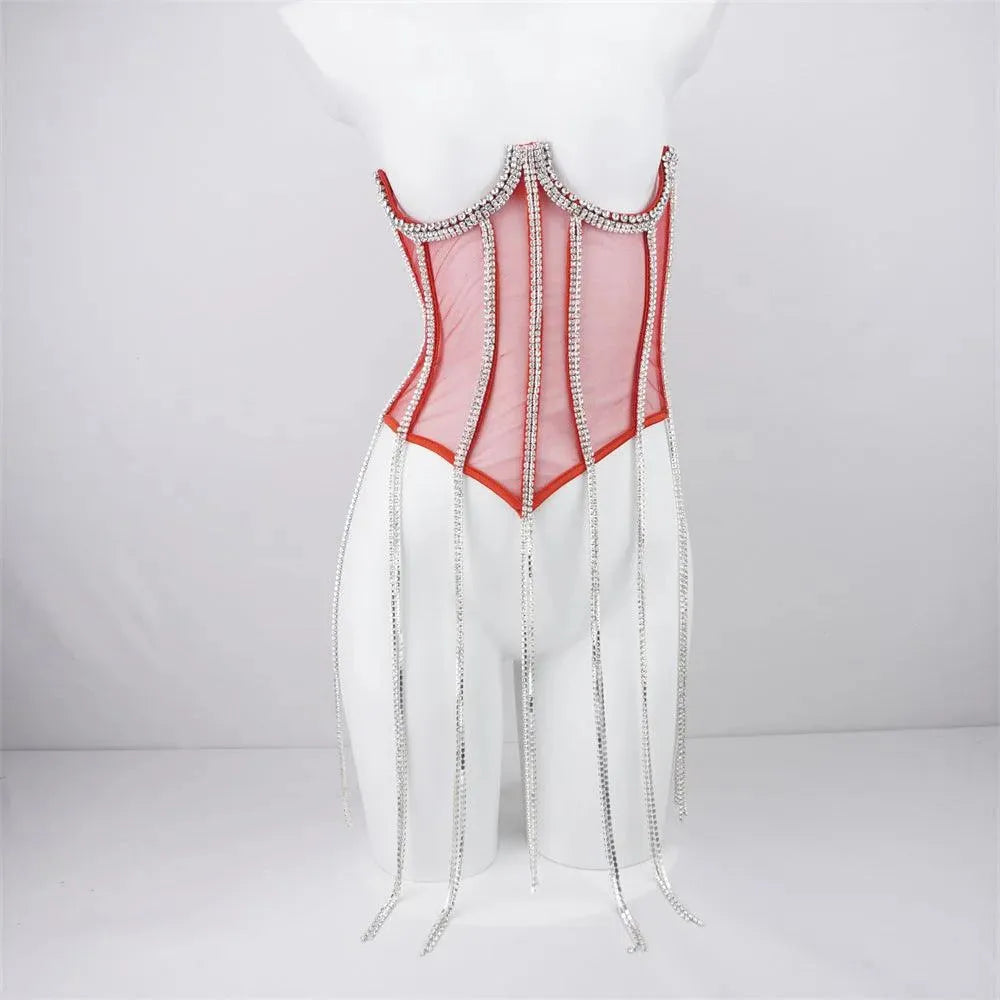Levoire | Ceinture en chaîne noire sculptante pour femmes en polyester Rot
