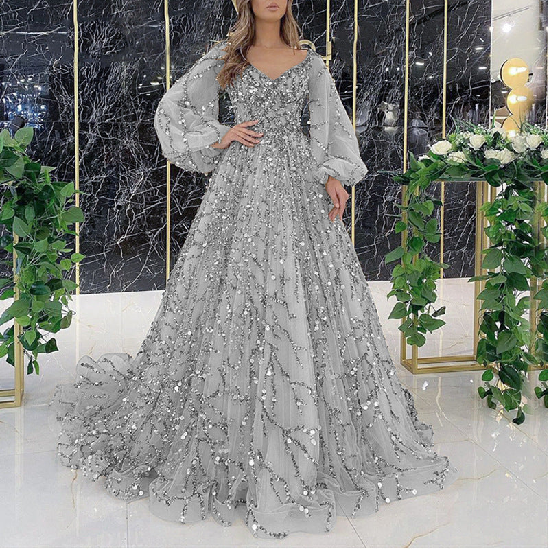 Levoire | Captivating social Aura Queen Long dress Gris