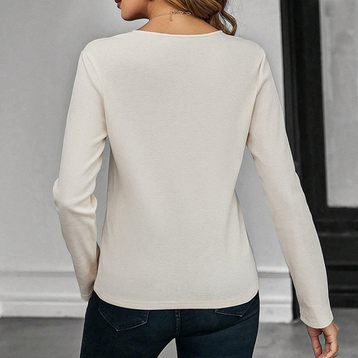 Body à manches longues pour femmes avec découpe en forme de clé et tricot côtelé élégant Levoire