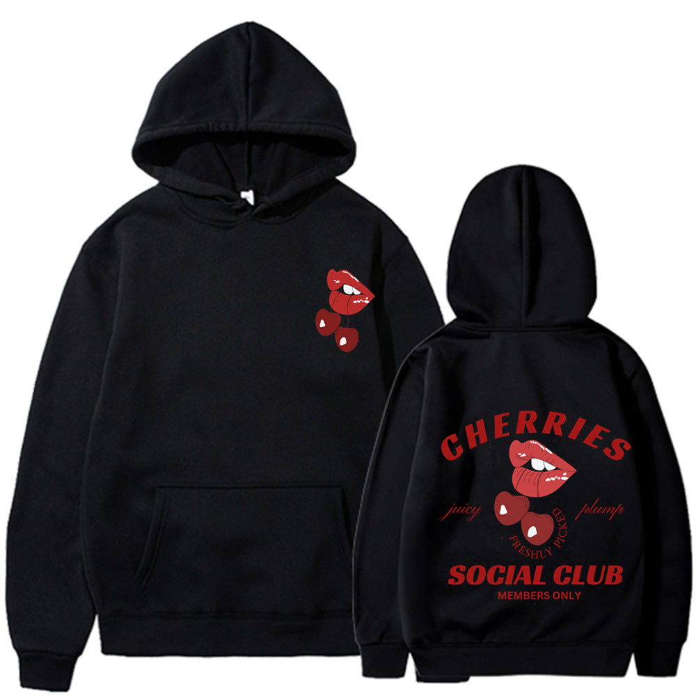 Sweat à capuche femme avec design cerise exclusif Levoire