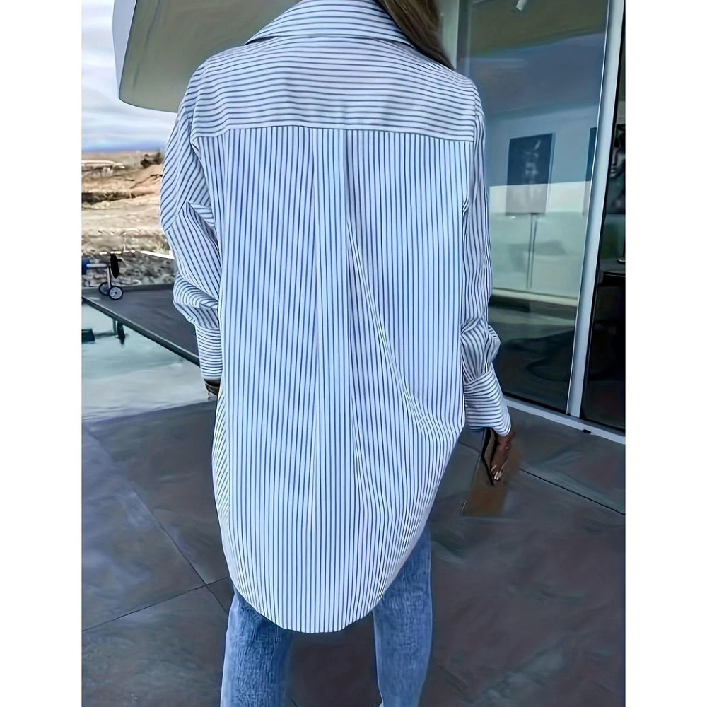 Levoire | Confortable et décontracté blouse rayée large