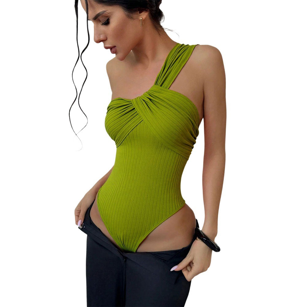 Maillot de bain élégant pour femme à une épaule avec un design de drapé sophistiqué Levoire
