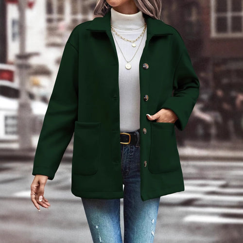 Veste surdimensionnée à la mode pour femmes avec détails de boutons et poches pratiques Levoire