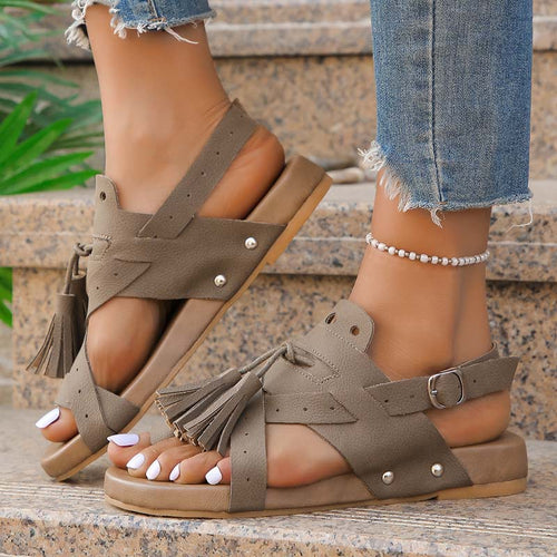Levoire | Magnifiques Sandales Boho Avec Pompons Pour Femmes