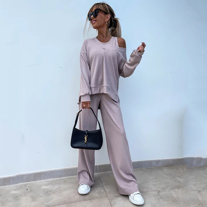 Levoire | Rennon V-ouvert chemise pantalon ensemble trois pièces Khaki