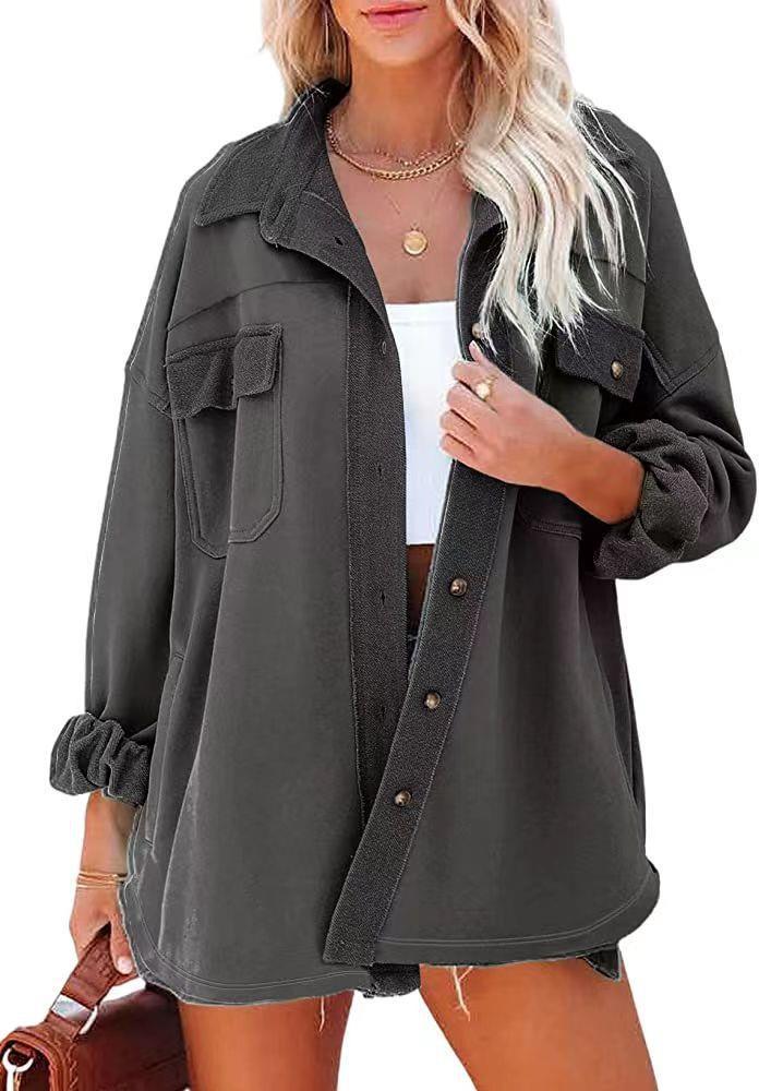 Chemise-Jacket Oversized Décontractée pour Femme avec Poches Pratiques et Coupe Moderne Levoire