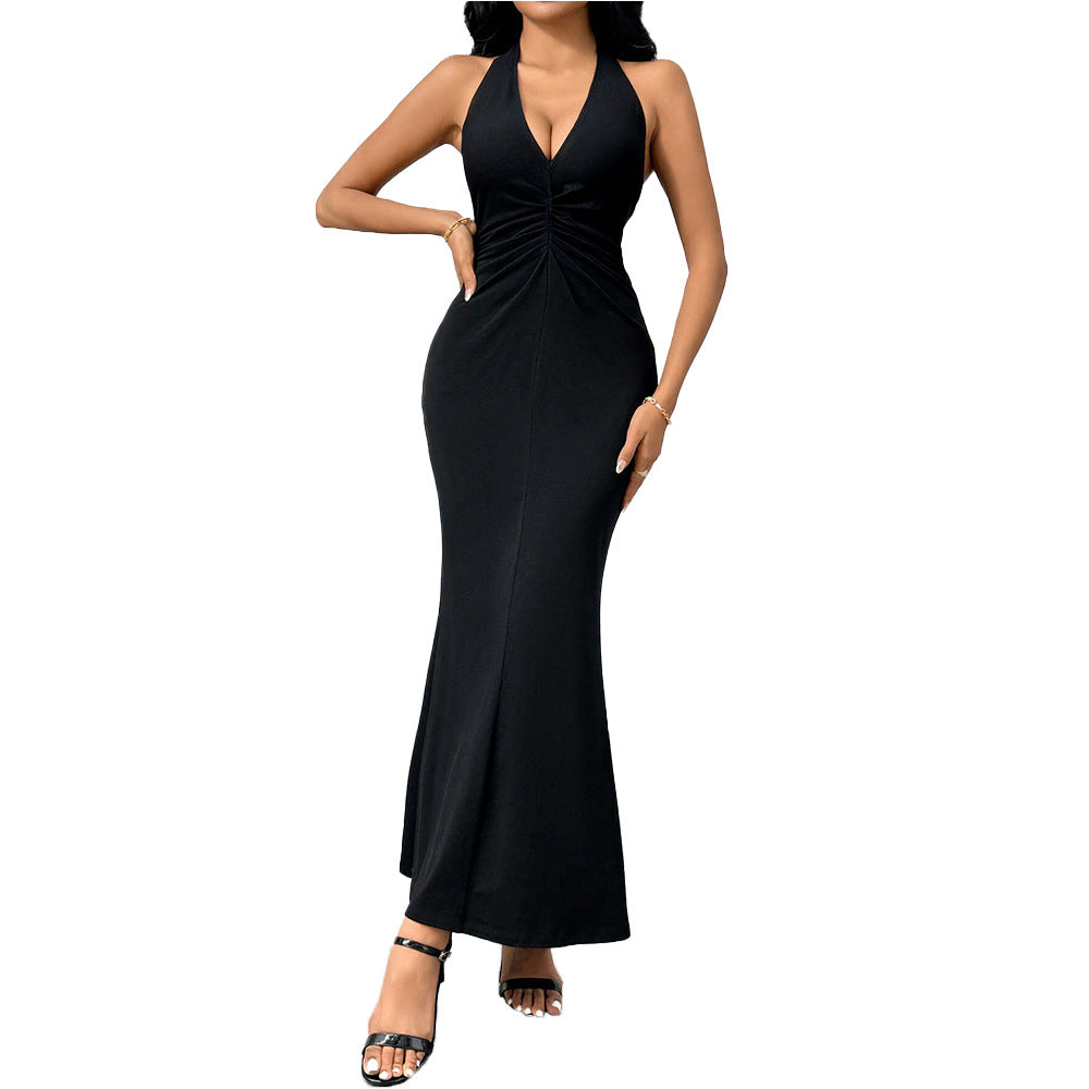 Robe enveloppante élégante pour femme avec décolleté en V plongeant et ourlet à volants Levoire