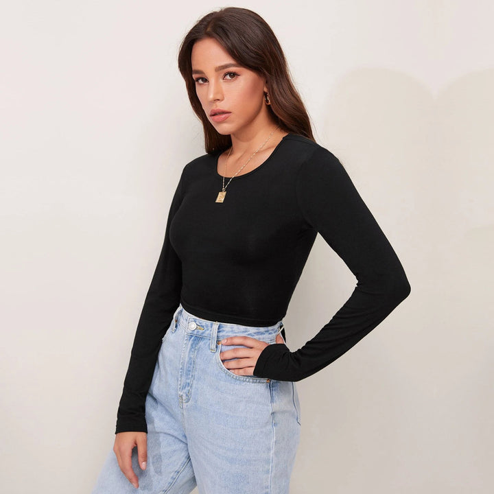 Chemise à manches longues courte pour femme avec une élégante texture côtelée Levoire