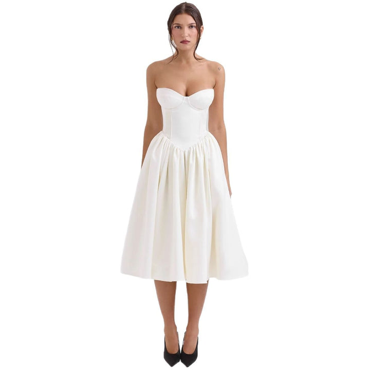 Robe de cocktail élégante pour femmes avec top corset et jupe volumineuse Levoire