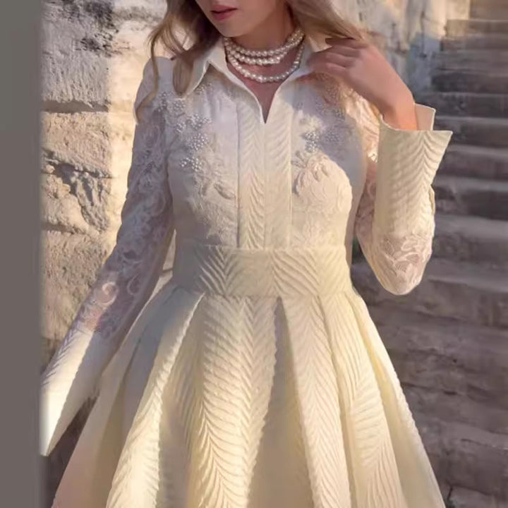 Levoire | Élégant Vintage Robe Longue à Manches Slim