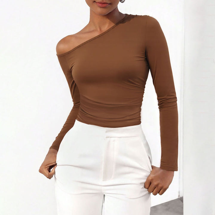 Chemise à manches longues asymétrique pour femmes avec décolleté sophistiqué Levoire
