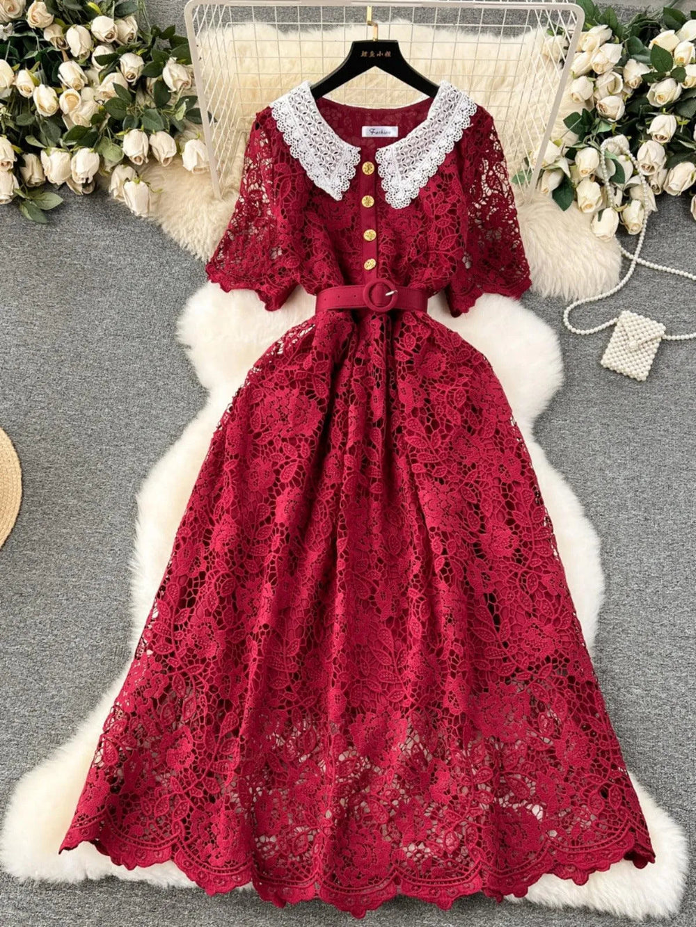 Levoire | Robe en dentelle mi-longue