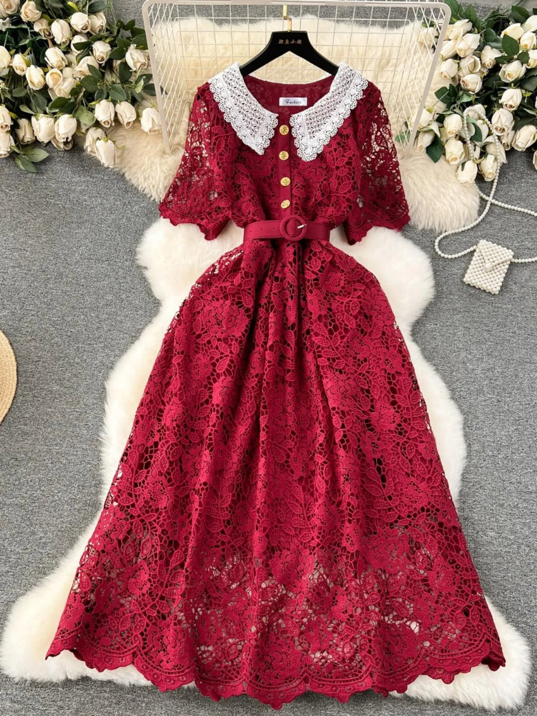 Levoire | Robe en dentelle mi-longue