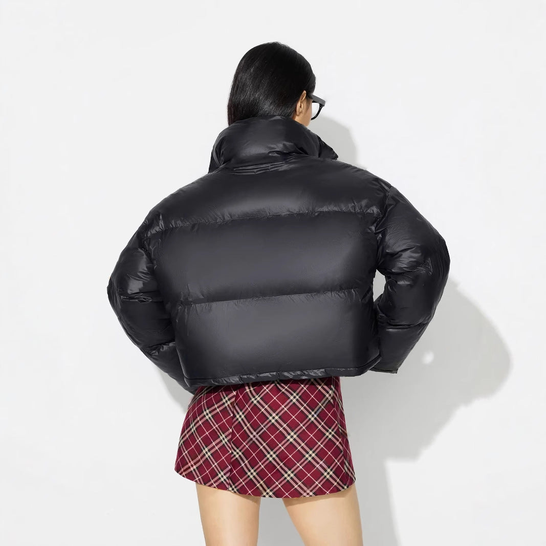 Veste en duvet tendance pour femmes avec épaules tombantes et col tendance Levoire