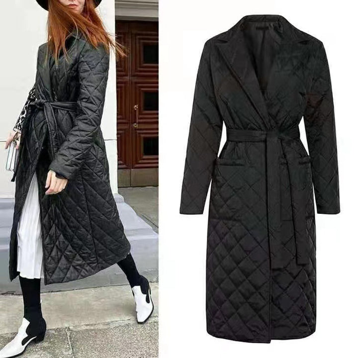 Manteau d'hiver matelassé pour femme avec ceinture élégante Levoire