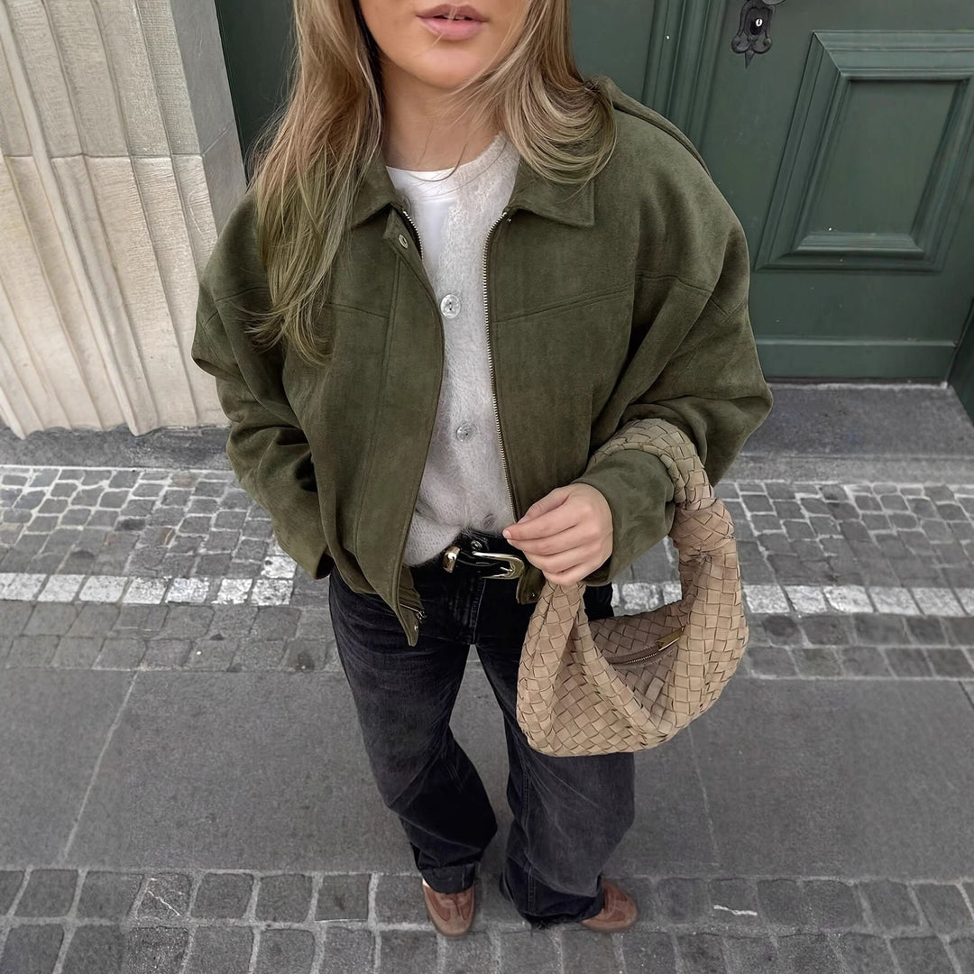 Veste oversize pour femmes en imitation daim doux Levoire