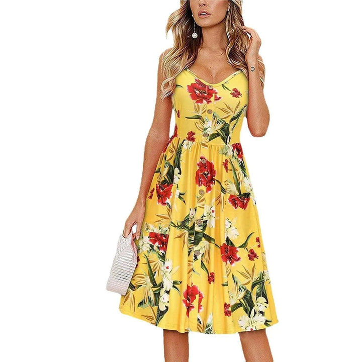 Levoire | Robe pour femmes avec décolleté en V et large ourlet