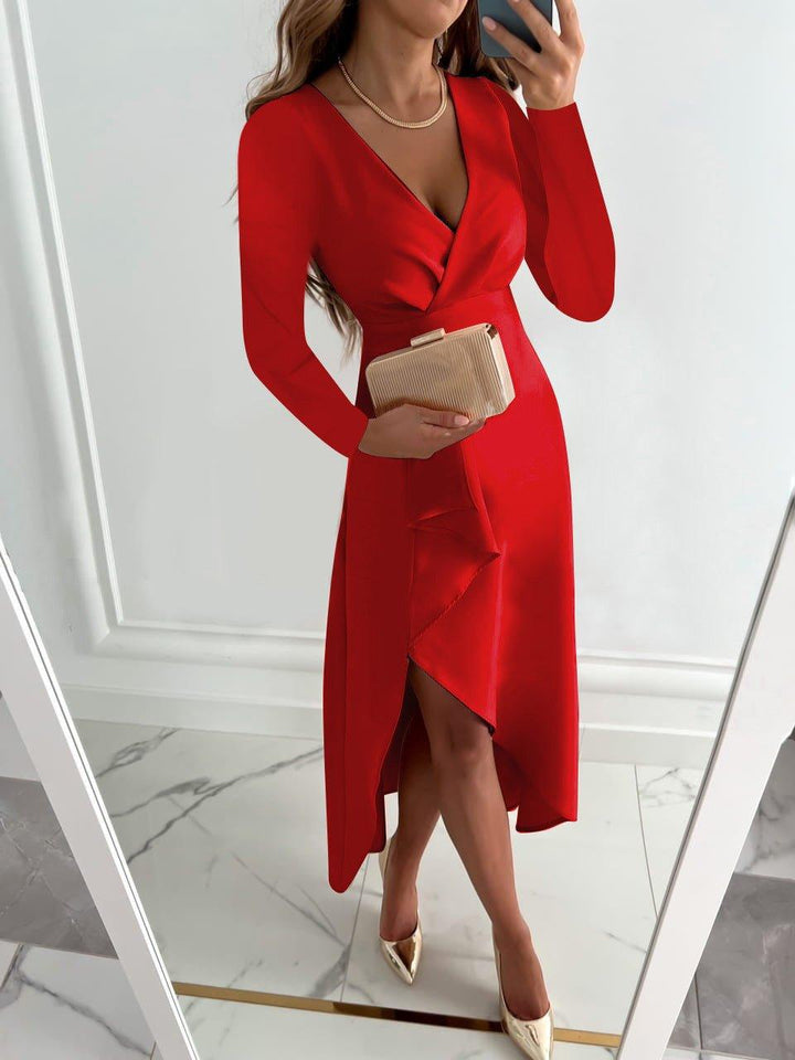 Levoire | Robe Enveloppante À Col Rond Pour Femmes Rot