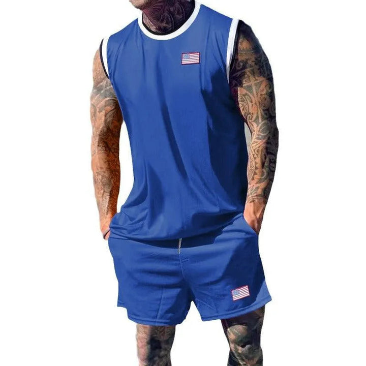 Levoire | Ensemble de shorts de sport et de t-shirts à manches courtes pour hommes vert émeraude
