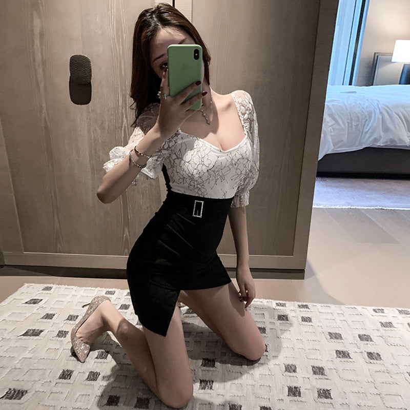 Levoire | Sensuelli dentelle Slim Fit Irregulier Bodycon robe