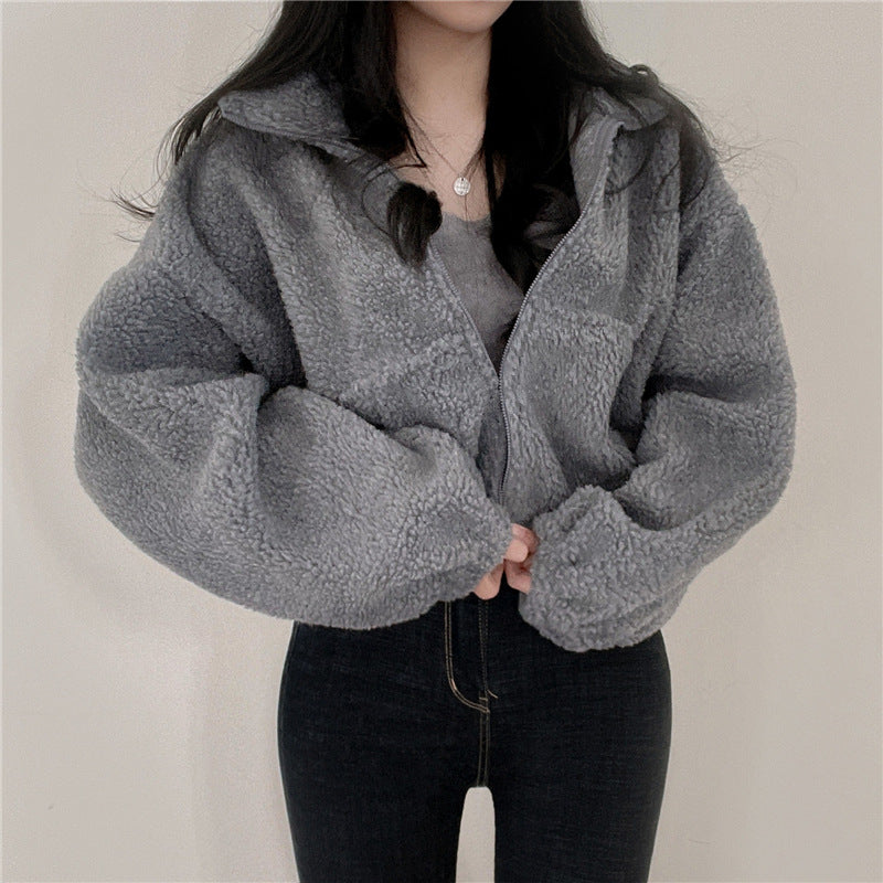 Levoire | Veste Zippée En Polaire Chaude À Manches Longues Renforcée Avec Poches Gris