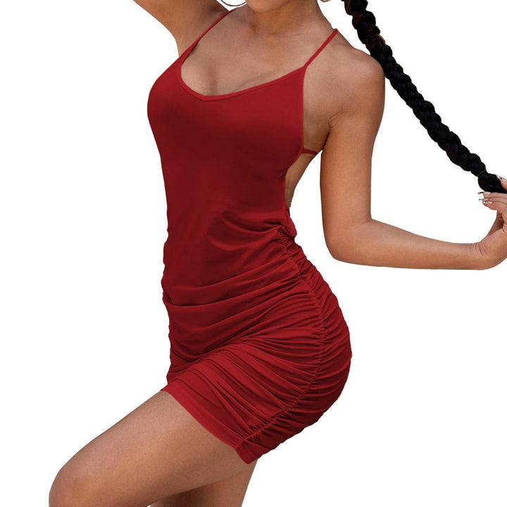 Robe mini moulante pour femmes avec des détails de volants asymétriques Levoire