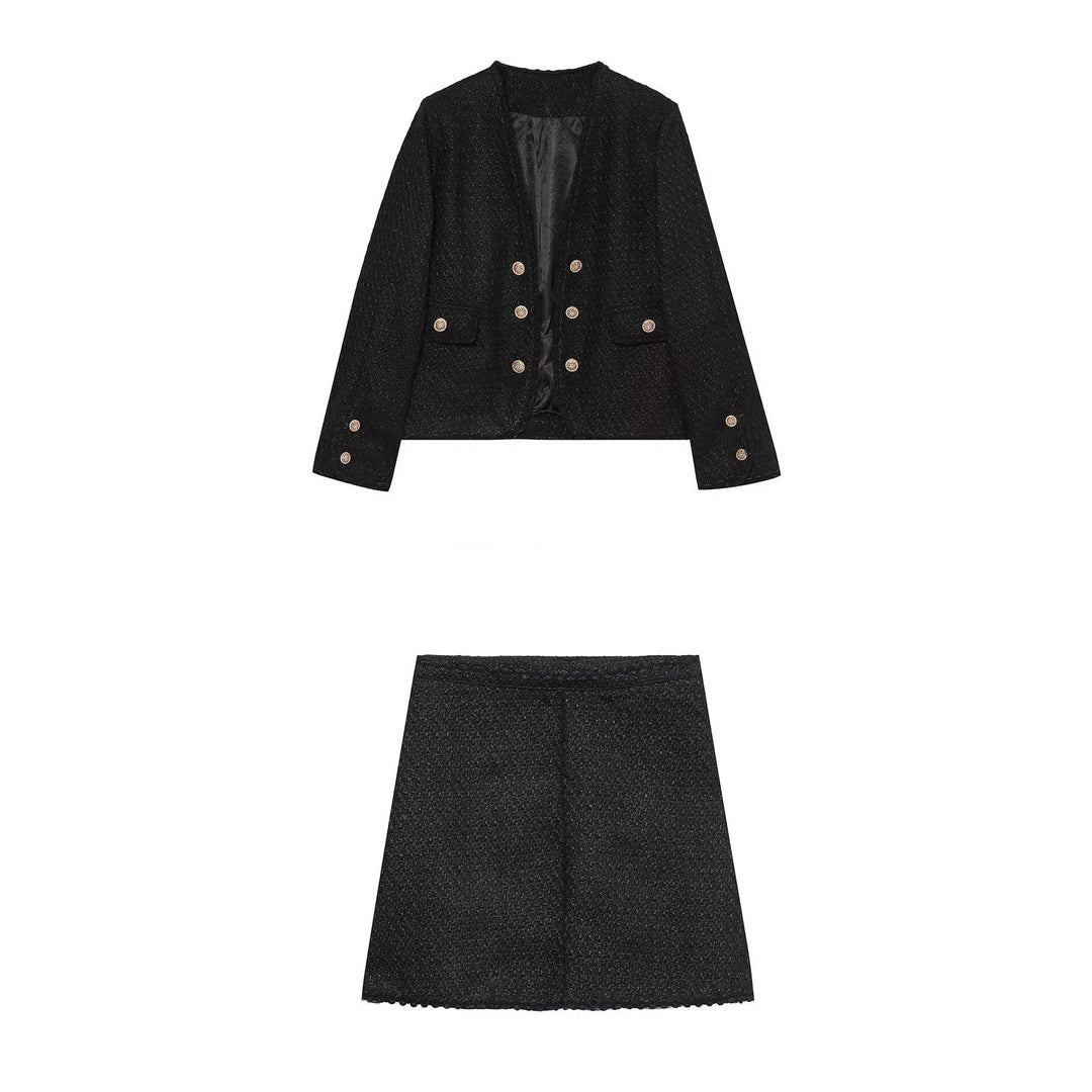 Levoire | Veste chic avec structure de boutons et jupe courte