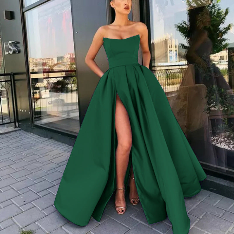 Levoire | Élégante robe de soirée longue pour hôtesse Vert