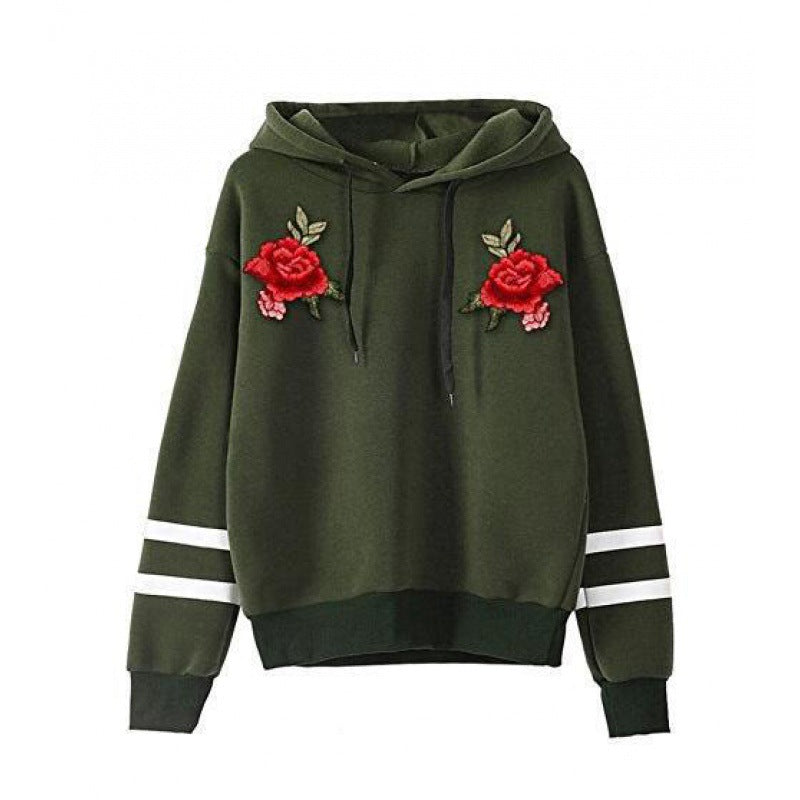 Sweat-shirt pour femmes avec broderie rose de haute qualité Levoire