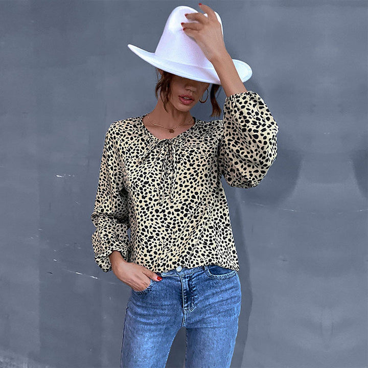 Top femme avec des détails volantés et imprimé animal Levoire