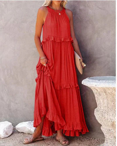 Levoire | Robe Maxi Décontractée D'Été Rot