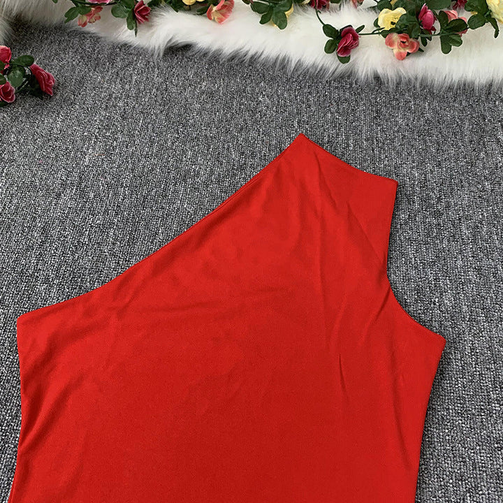 Levoire | Robe Maxi À Une Épaule Avec Décolleté Off-Shoulder Fente Latérale Élevée