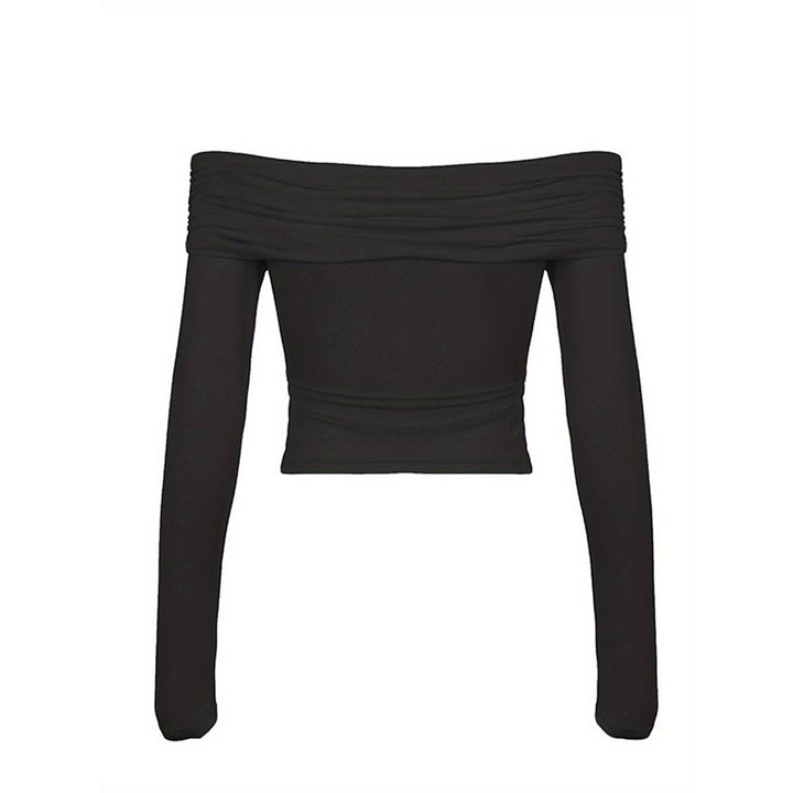 Body à manches longues pour femmes avec un design chic à épaules dénudées et un détail de drapé raffiné Levoire