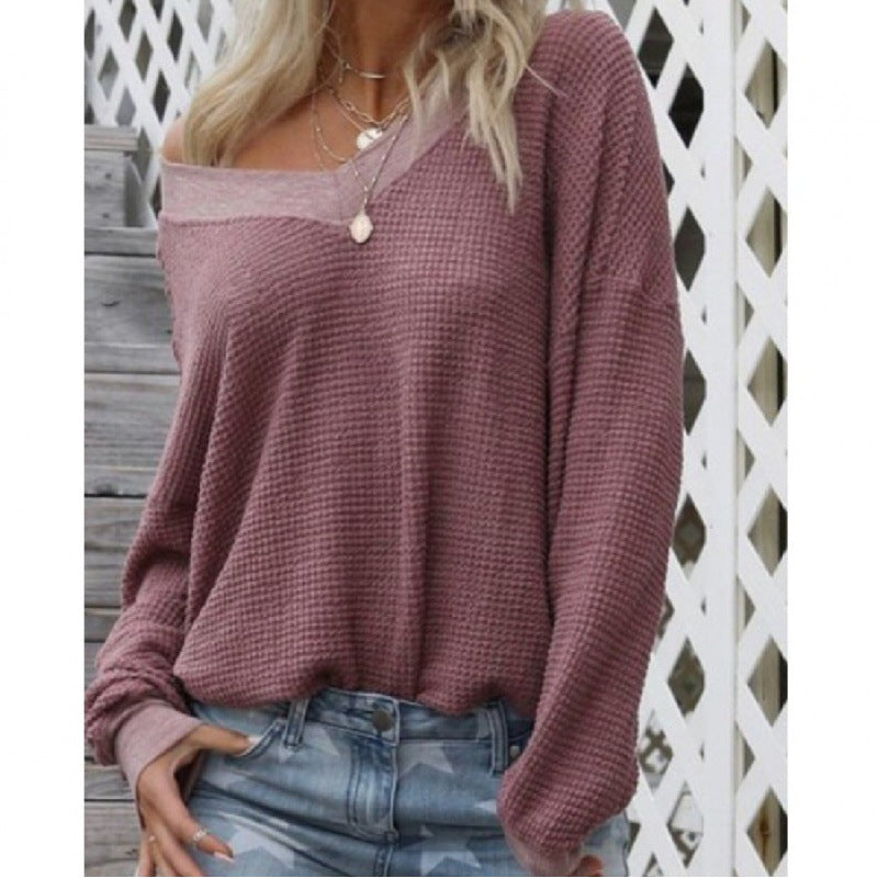 Pull en maille décontracté femme à épaules dénudées avec manches volumineuses Levoire