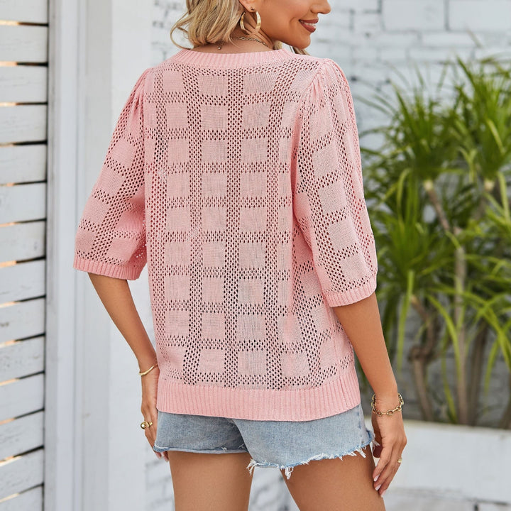 Levoire | Haut Chic Tricoté Avec Motif Carré Pour Femmes