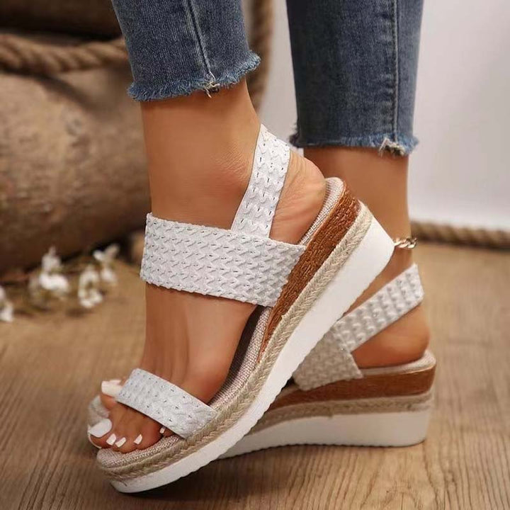 Levoire | Sandales Plates D'Été Confortables Avec Talon En Coin Pour Femmes Blanc