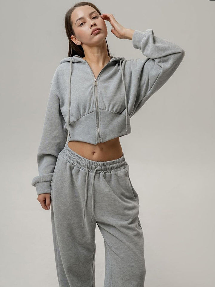 Levoire | Ensemble de sweatshirt à une couleur avec des cordons Gris