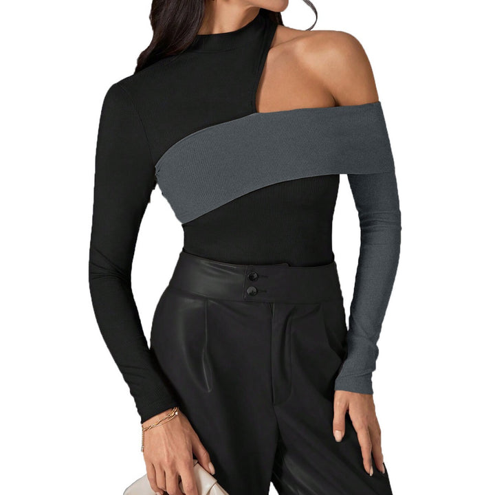 Chemise à manches longues asymétrique pour femmes avec des détails découpés élégants Levoire
