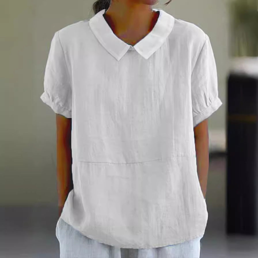 Levoire | Chemisier Court Classique Pour Femmes Blanc