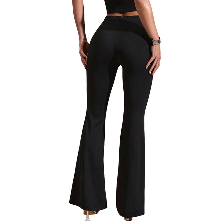 Pantalons évasés pour femmes avec taille haute et matériau élastique Levoire