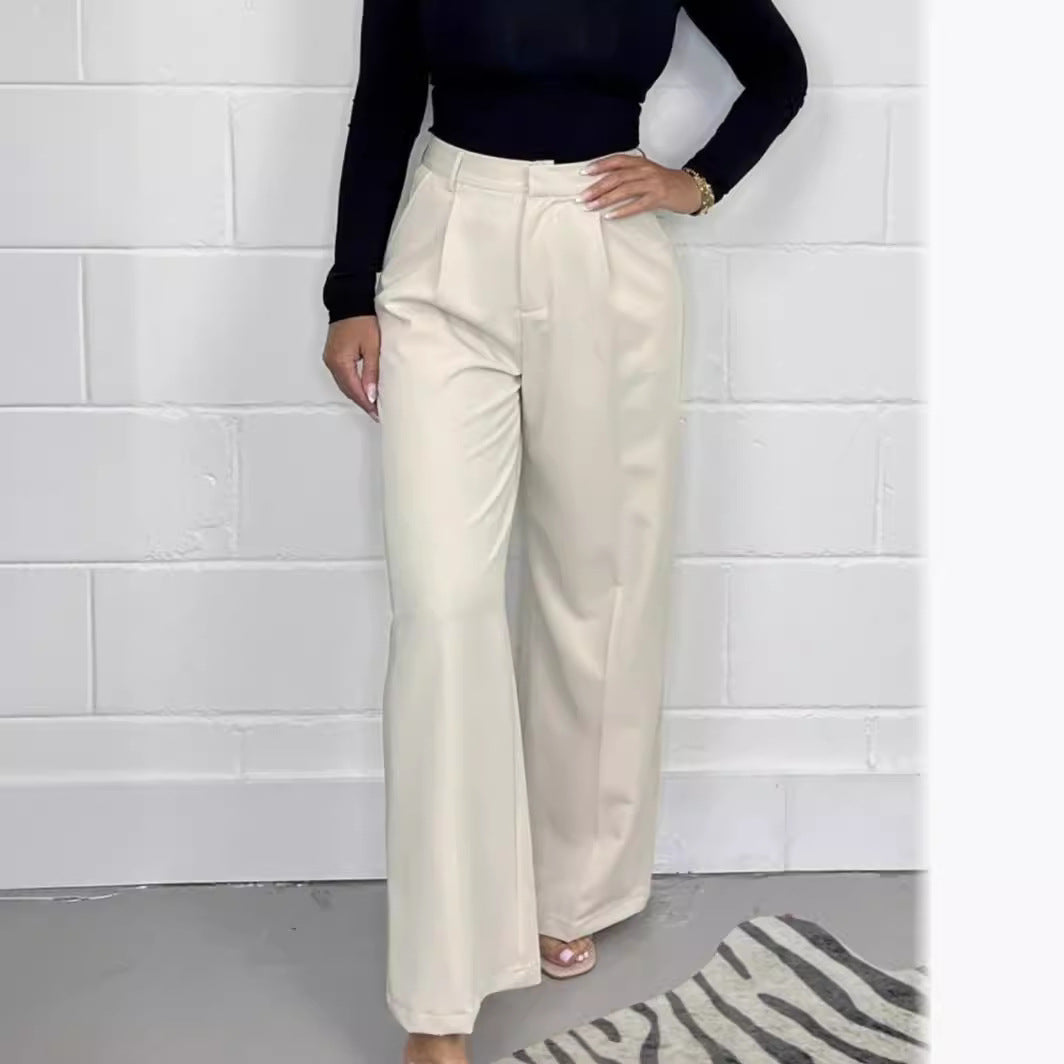Pantalons palazzo élégants pour femmes avec taille haute et matériau doux Levoire