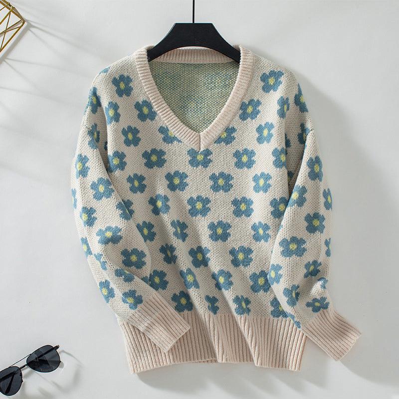 Levoire | Décontracté En Tricot Fleuri Beige