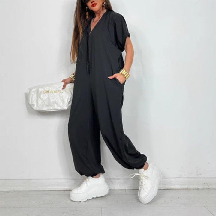 Combinaison oversize pour femmes avec un imprimé léopard moderne et des poches pratiques Levoire