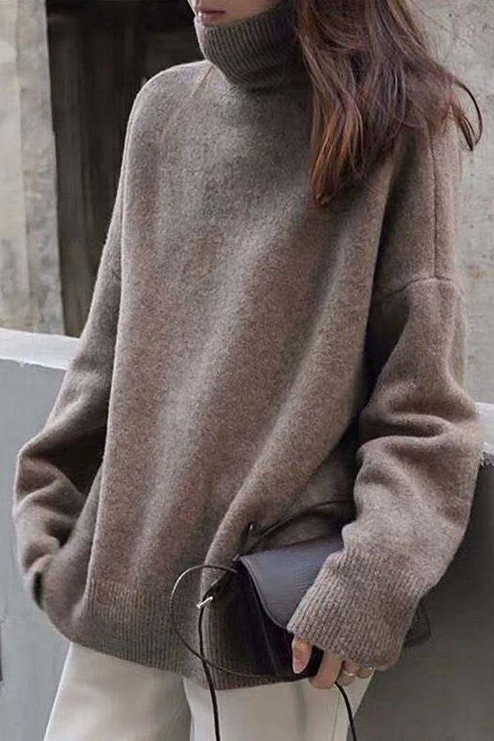 Levoire | Rennon col haut pull en laine Café Une taille