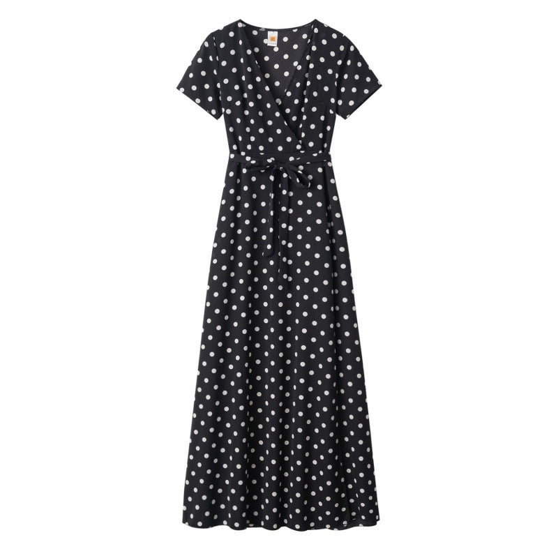 Robe maxi femme avec design floral enroulé et taille élégante Levoire
